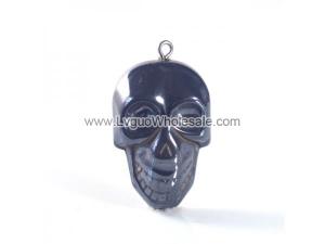 Hematite Skull 21X33mm Pendant